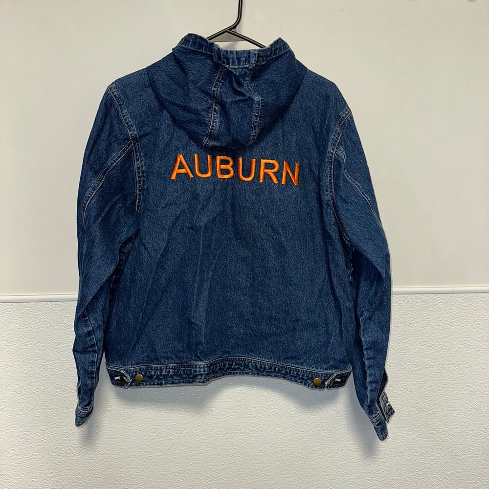 Women’s Castles Sport Hooded Jean Jacket XL Blue Auburn Tigers University Zip Up - Picture 10 of 12